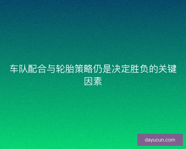 车队配合与轮胎策略仍是决定胜负的关键因素